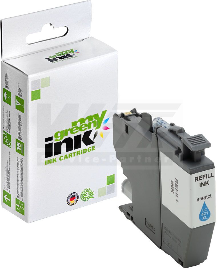 mygreen ink Tintenpatrone cyan ersetzt Brother LC-421XLC (102646)