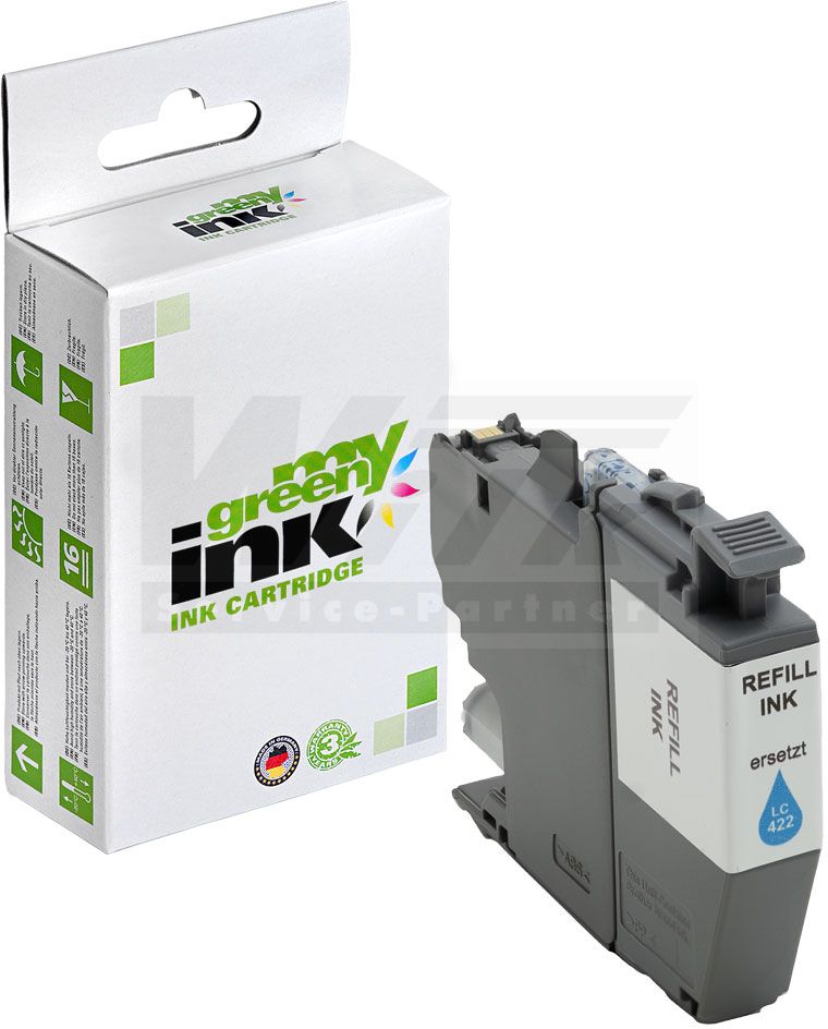 mygreen ink Tintenpatrone cyan ersetzt Brother LC-422C (102769)