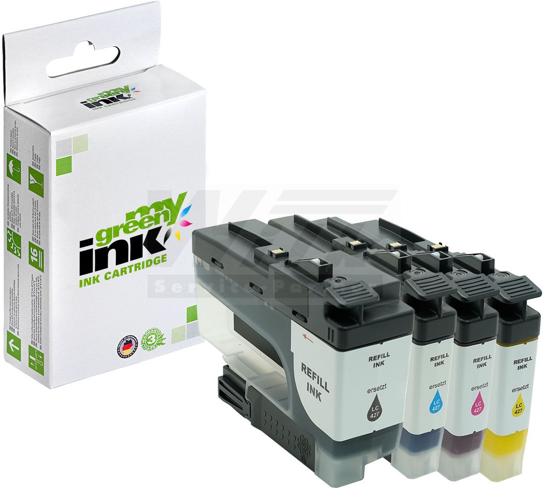 mygreen ink Tintenpatrone gelb, magenta, cyan, schwarz ersetzt Brother LC-427VAL (102899)