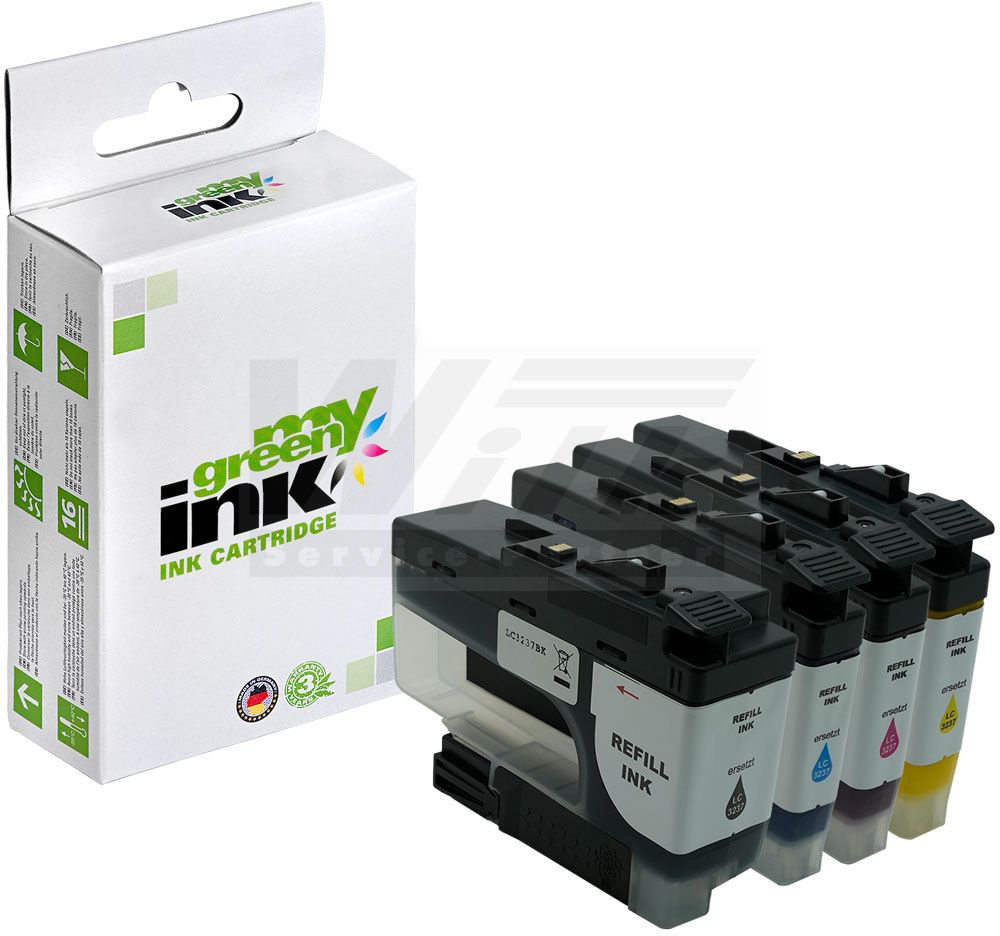 mygreen ink Tintenpatrone gelb, magenta, cyan, schwarz ersetzt Brother LC-3237VAL (103056)