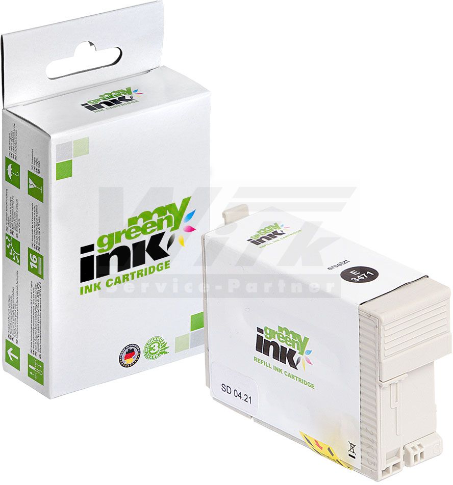 my green ink Tintenpatrone schwarz (122248) ersetzt C13T34714010, 34XL