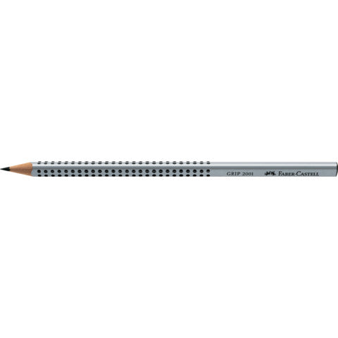 FABER CASTELL Bleistift GRIP 2001 - B, silbergrau