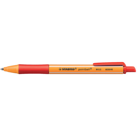 STABILO Kugelschreiber pointball® - 0,5 mm, Druckmechanik, rot