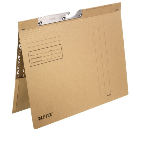 LEITZ 2112 Pendelhefter Combi mit Tasche - kfm. Heftung, Natronkarton (RC), naturbraun