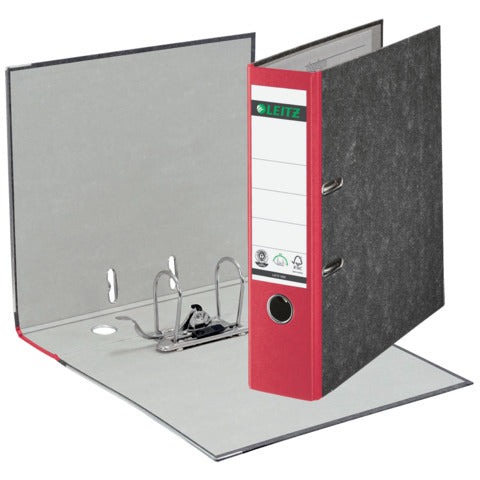 LEITZ 1080 Ordner Pappe A4 Wolkenmarmor, 80 mm, rot
