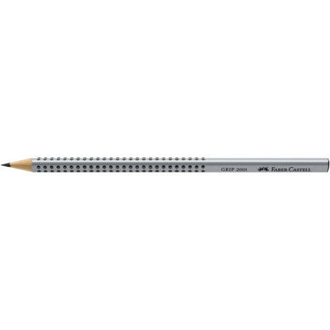 FABER CASTELL Bleistift GRIP 2001 - HB, silbergrau