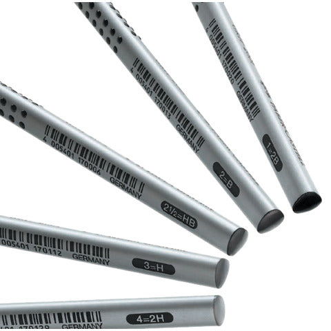 FABER CASTELL Bleistift GRIP 2001 - HB, silbergrau