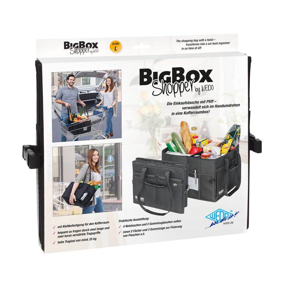 Kofferraumtasche L schwarz BigBox Shopper 45x35x30 cm WEDO 582521