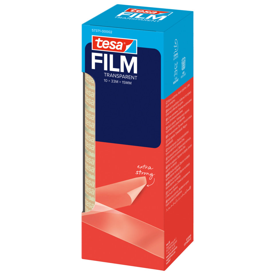 TESA Klebefilm Office Box - transparent, 15 mm x 33 m, 10 Rollen