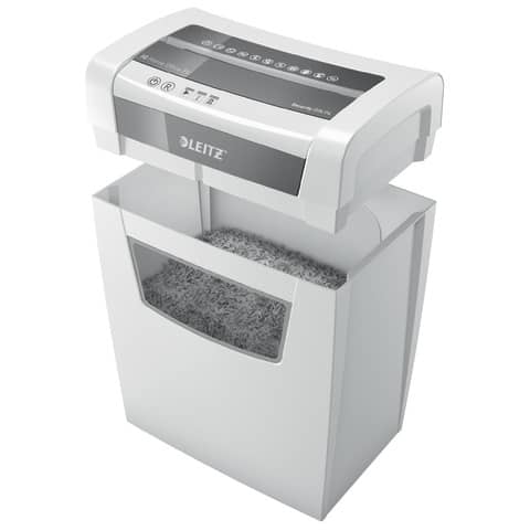 LEITZ Aktenvernichter IQ Home Office - Partikelschnitt P4, 10 Blatt, weiß
