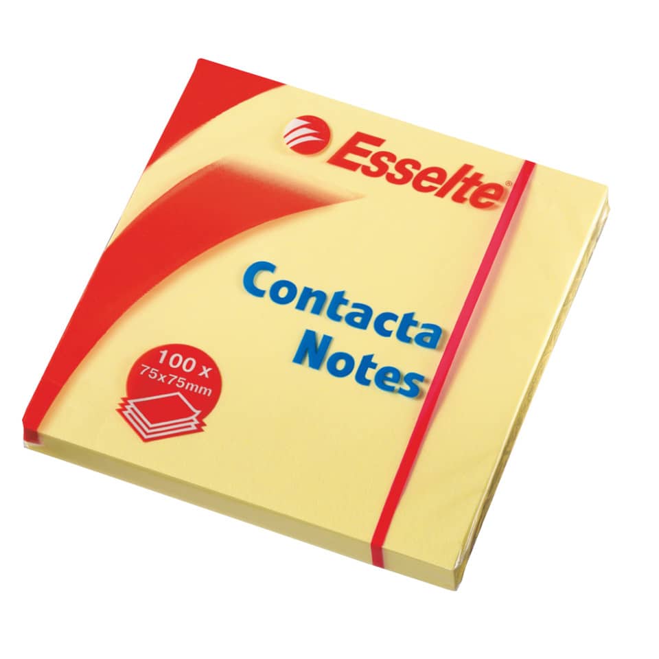 Haftnotiz Contacta-Notes, 75x75 mm, 100 Blatt, gelb ESSELTE 83003