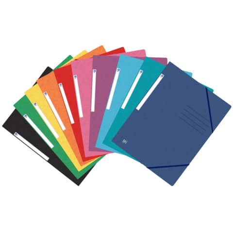 OXFORD Eckspannmappe TOP FILE+ - A4, 390 g/qm, Karton, Gummizug, sortiert klassisch