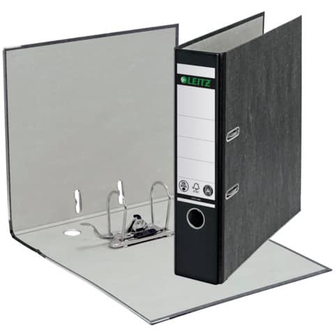 LEITZ 1080 Ordner Pappe A4 Wolkenmarmor, 80 mm, schwarz