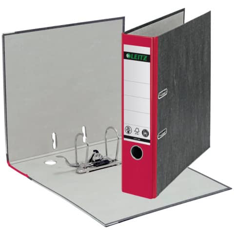 LEITZ 1080 Ordner Pappe A4 Wolkenmarmor, 80 mm, rot