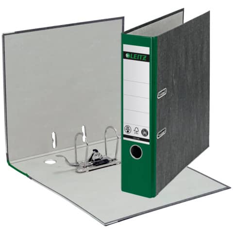 LEITZ 1080 Ordner Pappe A4 Wolkenmarmor, 80 mm, grün