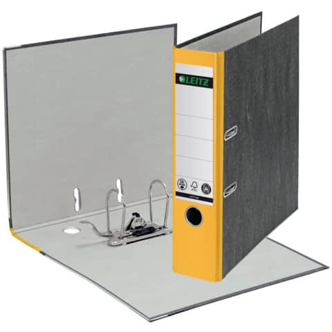 LEITZ 1080 Ordner Pappe A4 Wolkenmarmor, 80 mm, gelb