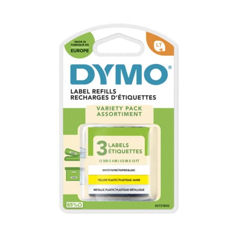 DYMO Schriftband Start Pack, 12mmx4m