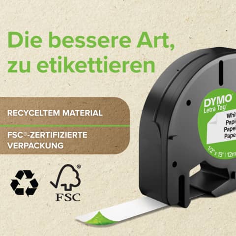 DYMO Schriftband Start Pack, 12mmx4m