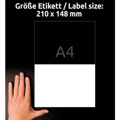 AVERY ZWECKFORM L7916-10 Ultra-Resistente Folien-Etiketten - A4, 20 Stück, 210 x 148 mm, 10 Blatt weiß