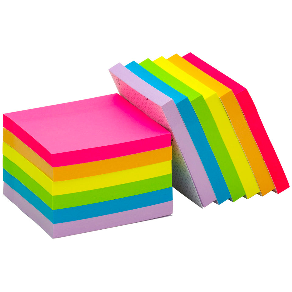 Haftnotizblock, 76x76mm, 12x100 Blatt sortiert Q-CONNECT KF10959