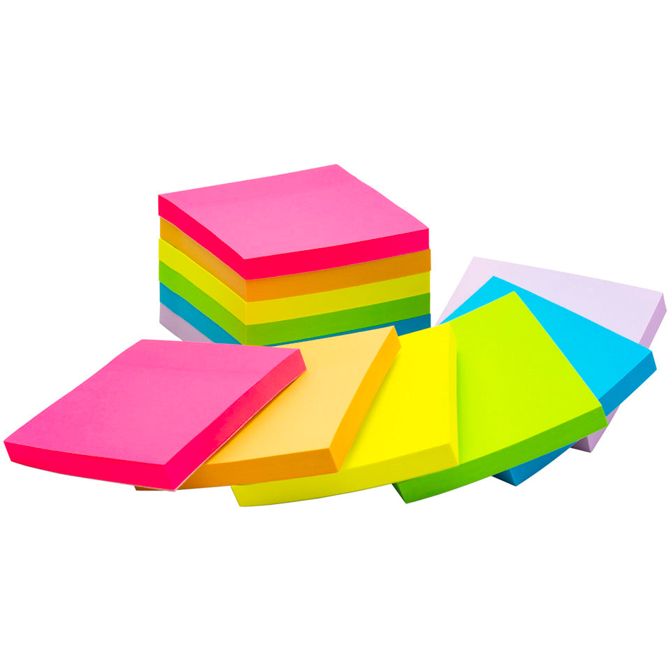 Haftnotizblock, 76x76mm, 12x100 Blatt sortiert Q-CONNECT KF10959