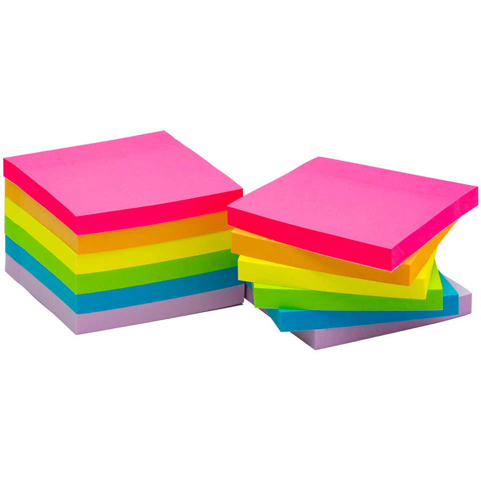 Haftnotizblock, 76x76mm, 12x100 Blatt sortiert Q-CONNECT KF10959
