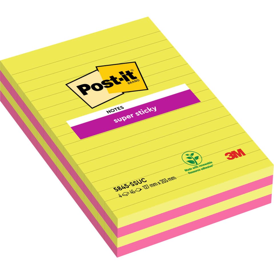 Haftnotizblock 125x200 2St lin POST-IT 5845SSEU SuperSticky