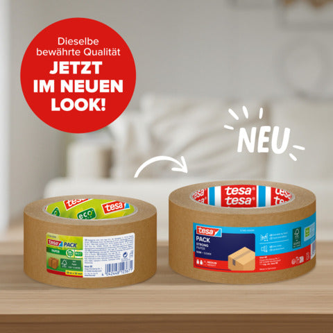 Packband Papier 50mmx50m braun TESA 57180-00000-03 reißfest eco