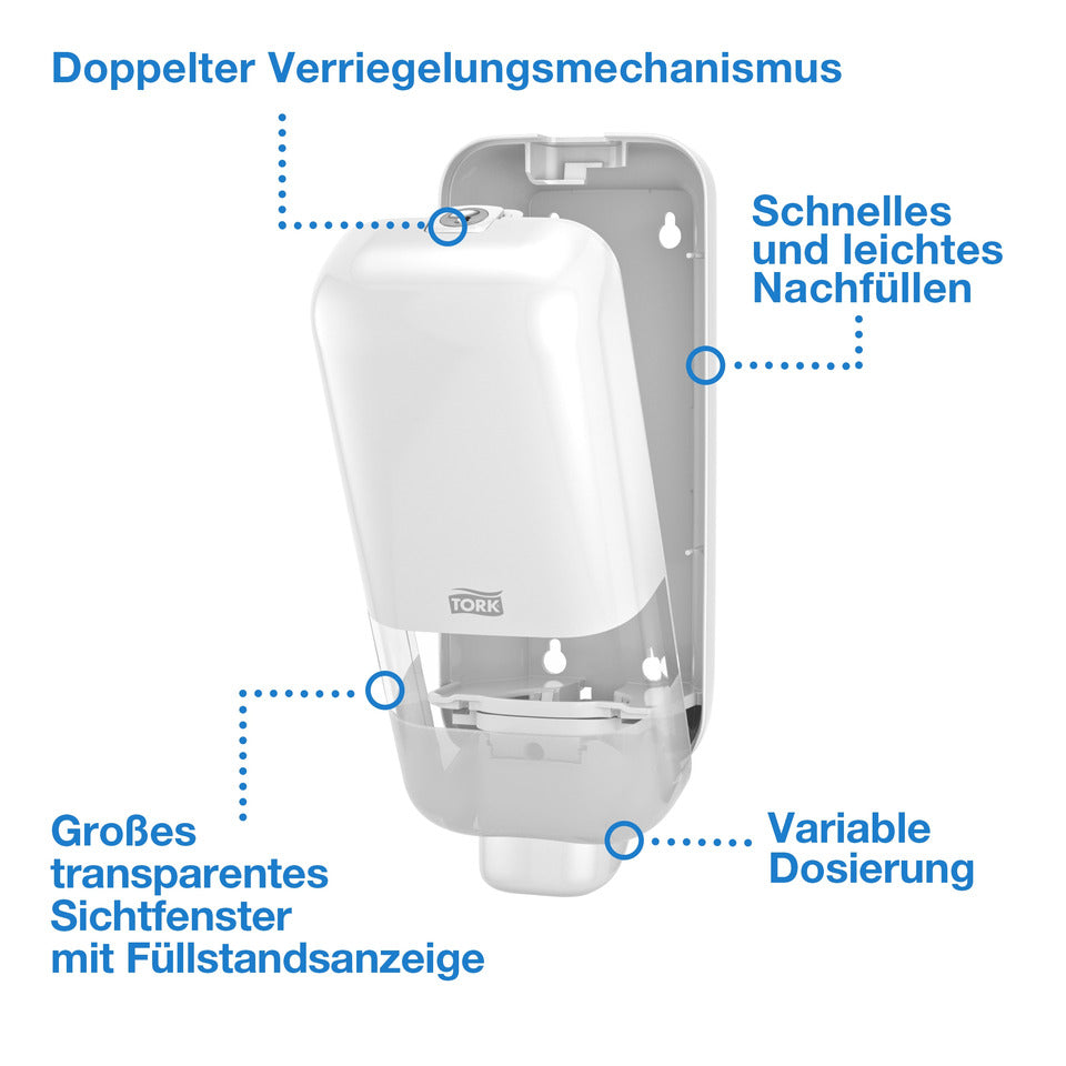 TORK Seifenspender für Schaum- und Flüssigseife Sytem S4 NEU, 1L, weiß