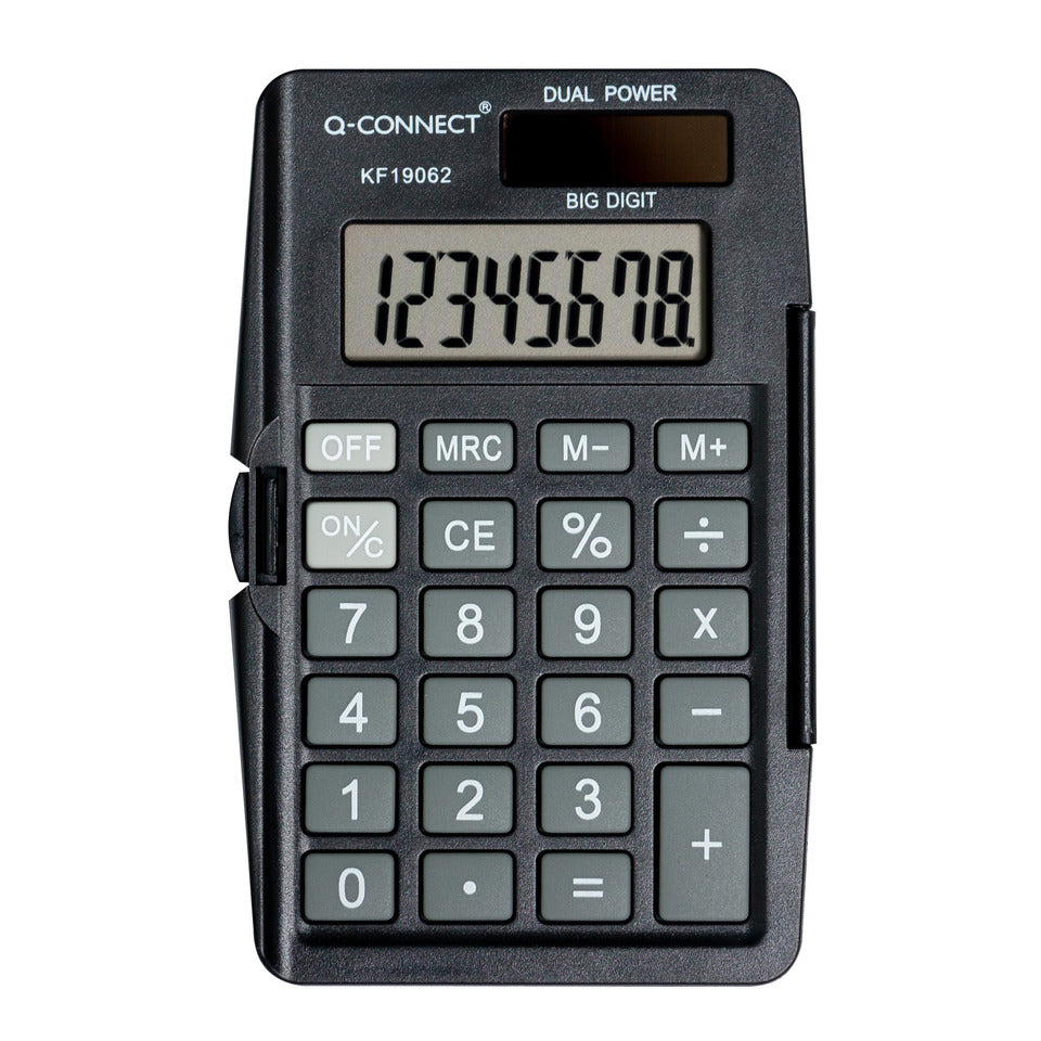 Taschenrechner mit Deckel, 8-stellig, schwarz Q-CONNECT KF19062