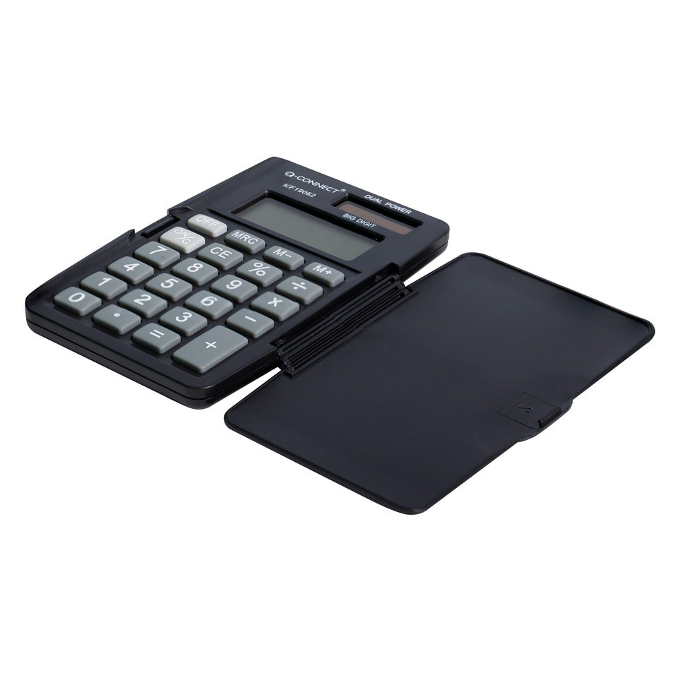 Taschenrechner mit Deckel, 8-stellig, schwarz Q-CONNECT KF19062