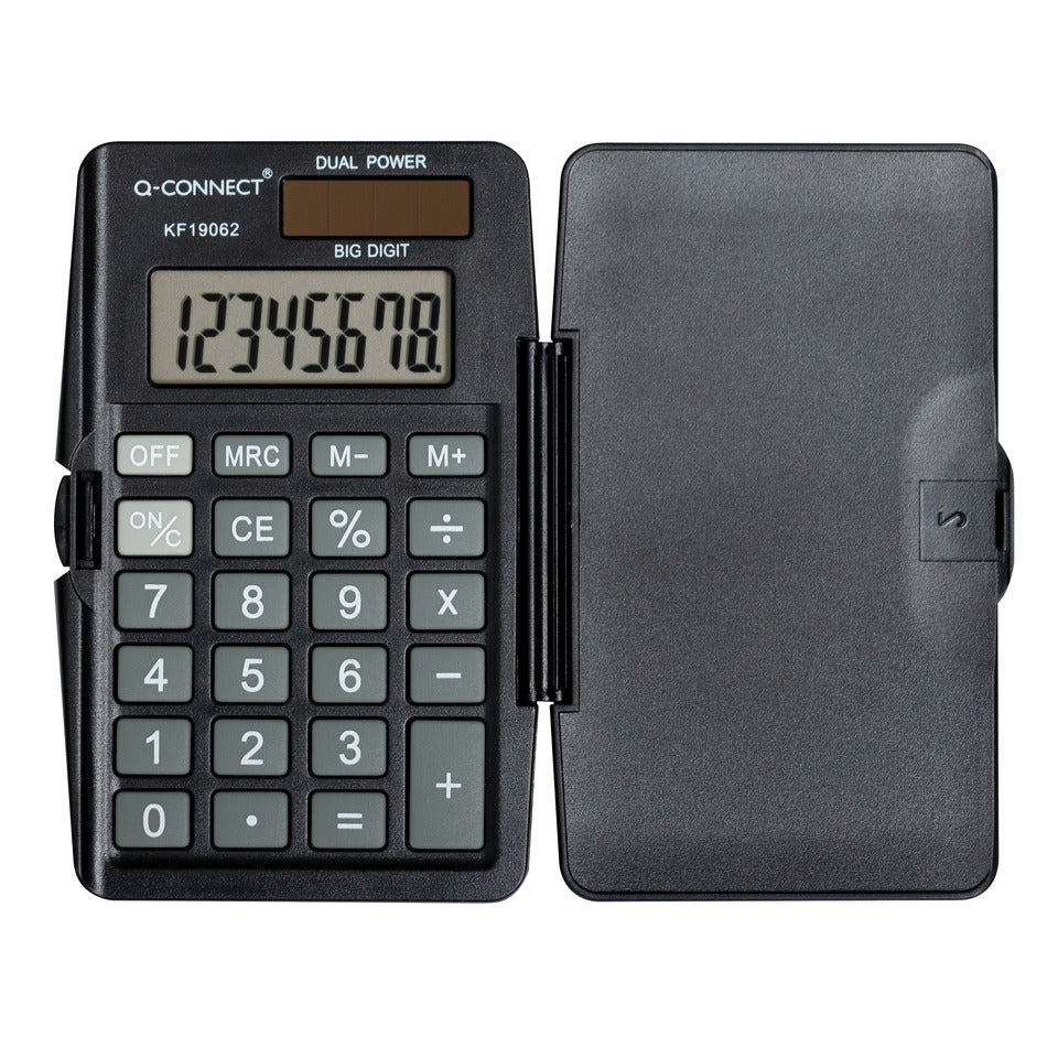 Taschenrechner mit Deckel, 8-stellig, schwarz Q-CONNECT KF19062