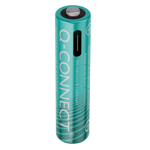 Q-CONNECT Batterie Akku/USB-C, HR03/AAA/Micro, NiMH 500mAh, 4 Stück