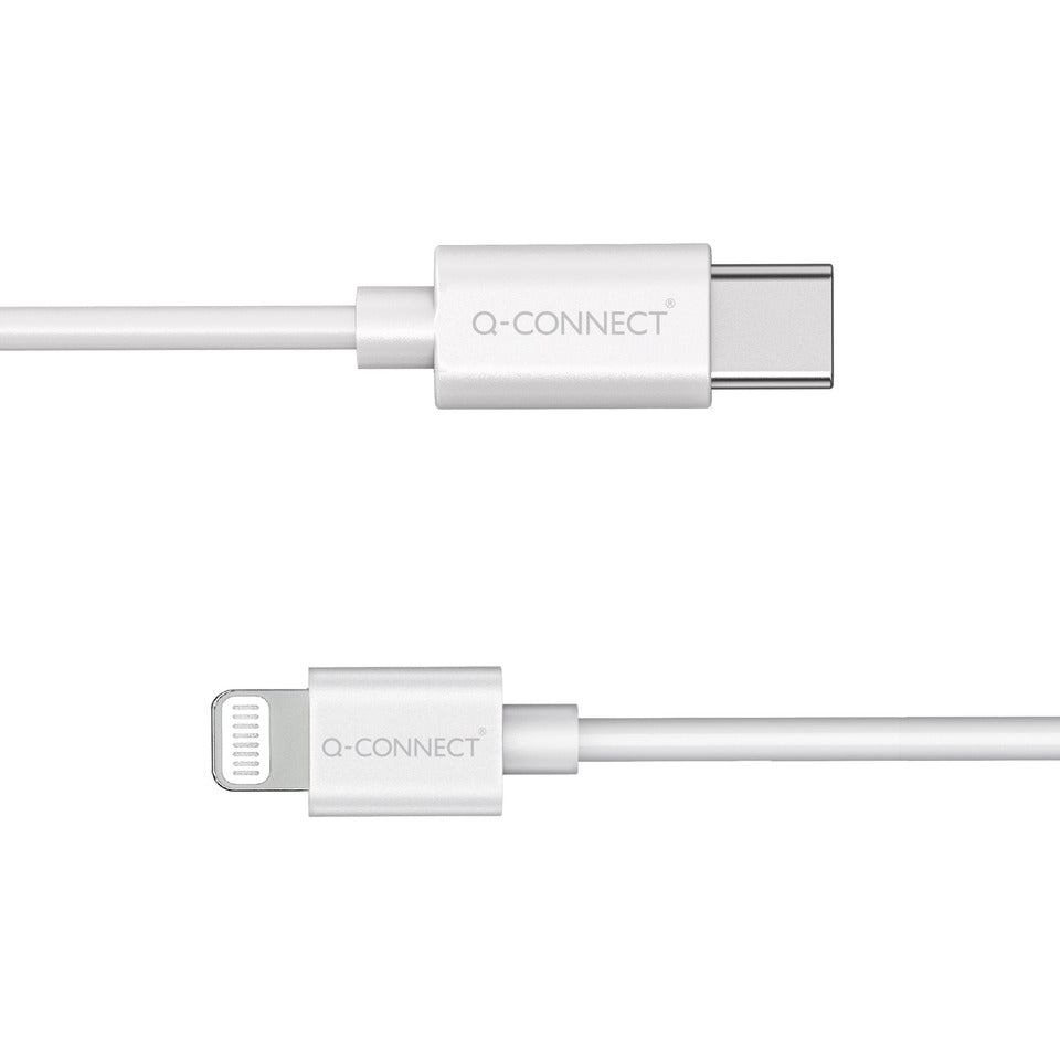 Q-CONNECT Ladekabel Lightning auf USB-C 2.0 1,0m weiß