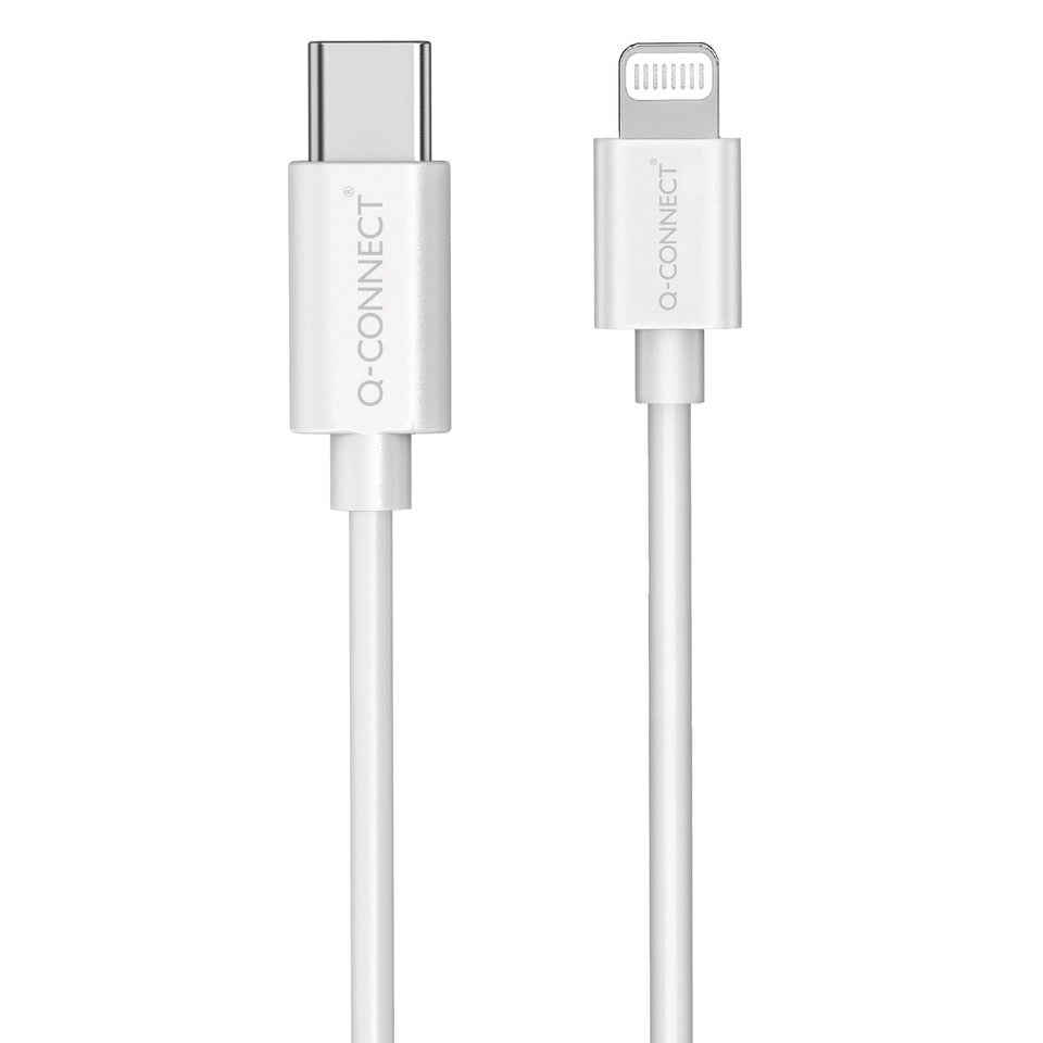 Q-CONNECT Ladekabel Lightning auf USB-C 2.0 1,0m weiß