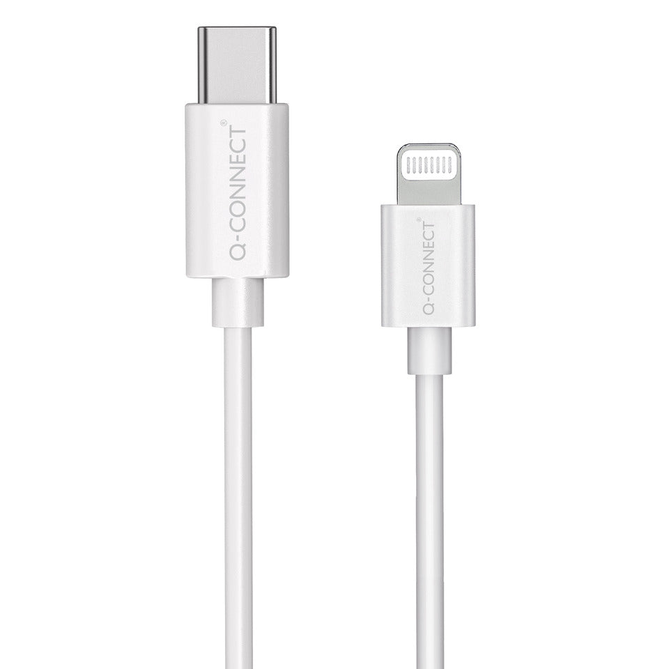 Q-CONNECT Ladekabel Lightning auf USB-C 2.0 1,0m weiß