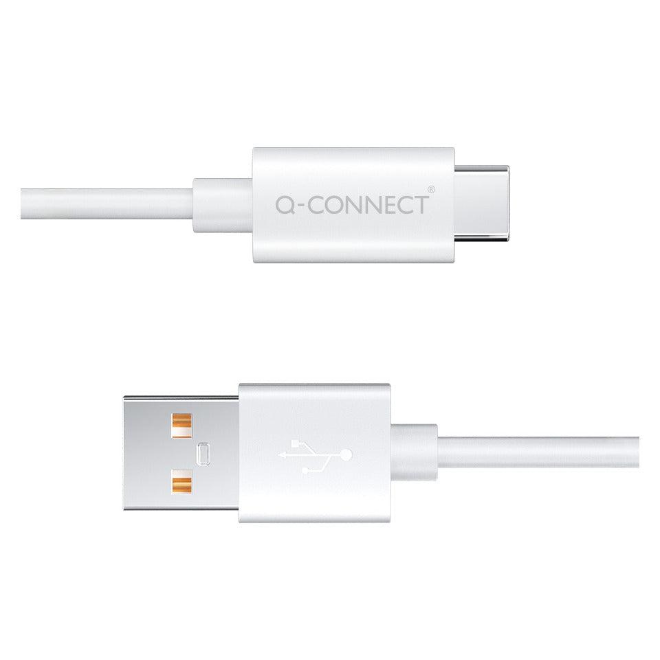 Q-CONNECT Ladekabel USB-C 3.1/USB-A 3.0 1,2m weiß