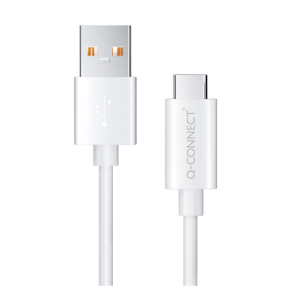 Q-CONNECT Ladekabel USB-C 3.1/USB-A 3.0 1,2m weiß