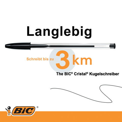 BIC Kugelschreiber Cristal® Original - 0,4 mm, schwarz (dokumentenecht)