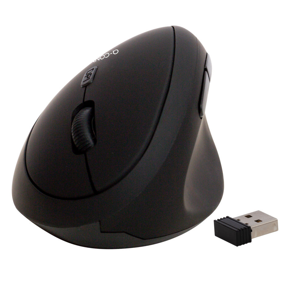 Q-CONNECT Maus Vertical Ergo kabellos Funk schwarz