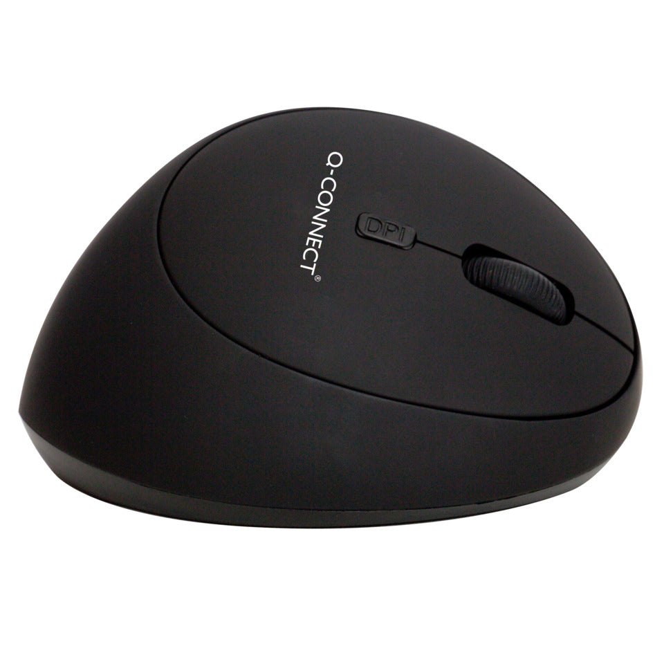 Q-CONNECT Maus Vertical Ergo kabellos Funk schwarz