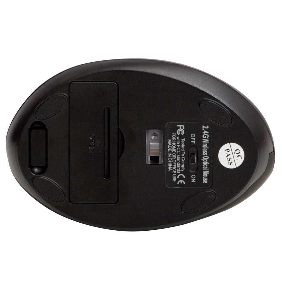 Q-CONNECT Maus Vertical Ergo kabellos Funk schwarz
