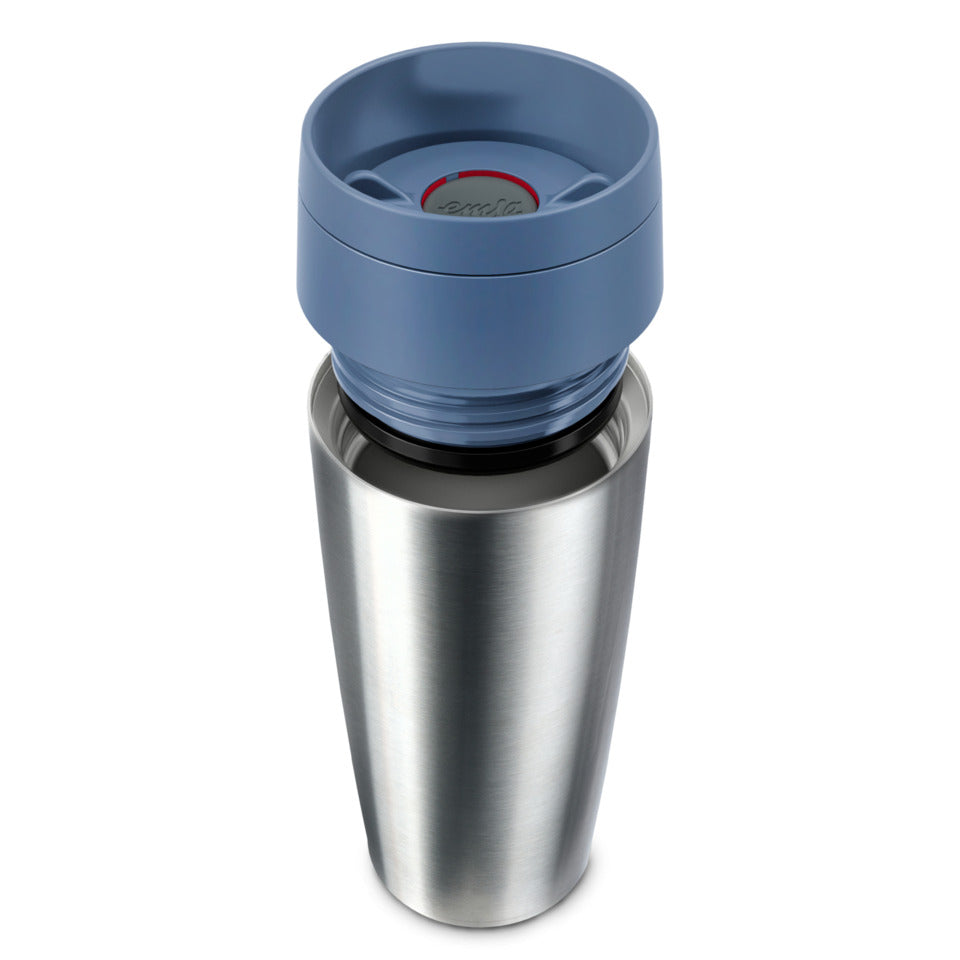 Isolierbecher Travel Mug, 0,36L, edelstahl/blau EMSA N2024100