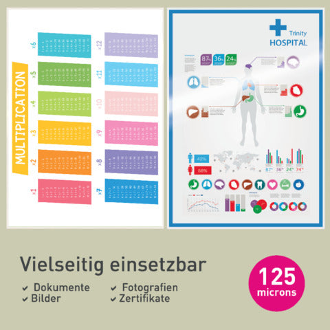 LEITZ 7482 Laminierfolie - A4, UDT, 125 mic., 25 Stück, glasklar