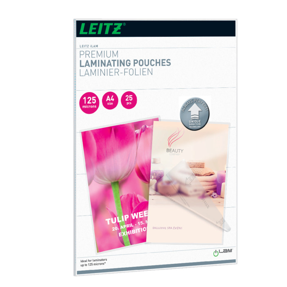LEITZ 7482 Laminierfolie - A4, UDT, 125 mic., 25 Stück, glasklar