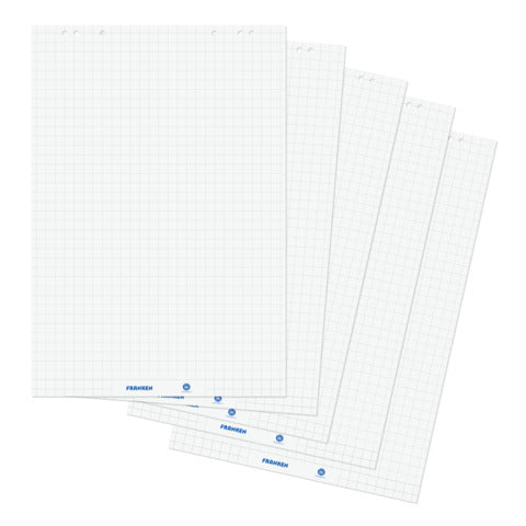 FRANKEN Flipchartblock U-Act!Line®, blanko/kariert, 680 x 990 mm, Recyclingpapier, 20 Blatt, weiß