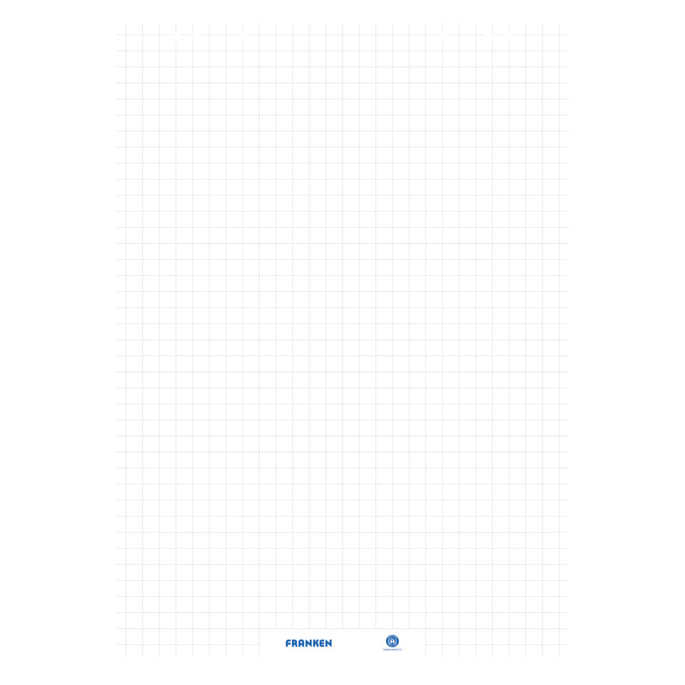FRANKEN Flipchartblock U-Act!Line®, blanko/kariert, 680 x 990 mm, Recyclingpapier, 20 Blatt, weiß