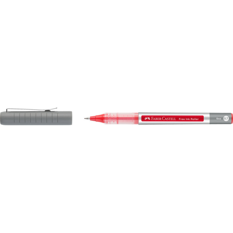 FABER CASTELL Tintenroller F Free Ink Fine, 0,7 mm, rot 348121