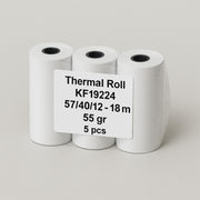 Q-CONNECT Thermorolle, 57-39-12 mm, 18 m, 55g/m², 5 Stück, weiß