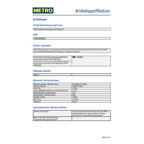 Mehrfruchsaft, 12 x 250 ml RIOBA 31288